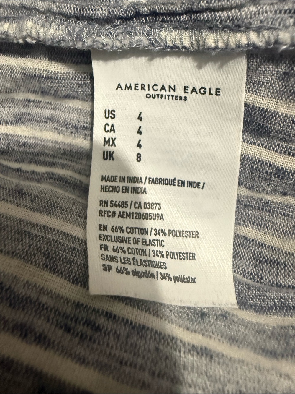 American Eagle Striped Wide Leg Jumpsuit Size 4 - Picture 8 of 8
